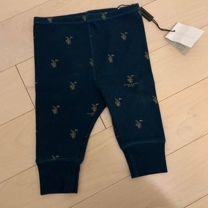 NWT Burberry logo cotton pants 3m. Teal.